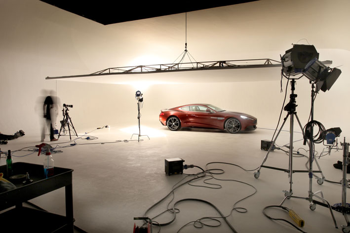 Aston Martin in an infinity cove studio